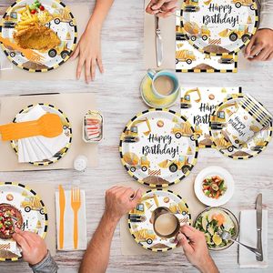 Suministros para Fiesta de Cumpleaños DAMAI Construction, Incluye Platos, Vasos, Servilletas y Cubiertos, Perfecto para Niños, Sirve para 24 Personas - Product Image 5