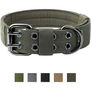 हल्के छोटे मध्यम बड़े कुत्ते आउटडोर सामरिक नायलॉन समायोज्य कॉलर कर्षण रस्सी बकल डी-रिंग बंद के साथ सभी मौसमों - Product Image 1