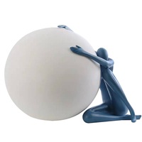 Lampe de Table LED d'Intérieur Nordique Moderne et Épurée, Sculpture Portrait Sphérique de Haute Qualité en Résine, Vente Directe Usine
