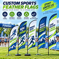 Drapeau de plage extérieur personnalisé OEM, bannière publicitaire commerciale pour la promotion de la marque, les activités publiques et les festivals