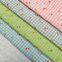 Tissu à carreaux teint en fil 40S de qualité supérieure, imprimé en relief 3D, mélange coton-polyester, tissé, pour vêtements d'enfants et robes pour femmes