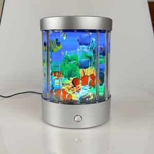 JSD360 °   Lampu Malam Akuarium Laut Berputar, Proyektor Tangki Ikan USB & Baterai Ganda, Dekorasi Kamar Tidur Anak Ikan Badut Lumba-lumba Merah Muda, Hadiah - Product Image 2