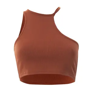 Wholesale European Style 2023 Summer Outside Wear Sexy Single Shoulder Vest Crop Tank Tops For Women