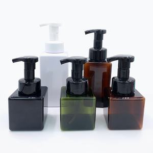 Distributeur de savon 250 ml, flacon pompe carré en PETG vide, flacons pompe carrés en PETG 450 ml, flacon transparent pour nettoyant visage - Product Image 1