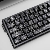 Keycaps Pola Serat Karbon Terlaris Impor, Tekstur Karbon Tempa, Desain Karbon Es dengan Ukiran Samping