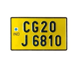 Plaques <span class=keywords><strong>d</strong></span>'<span class=keywords><strong>immatriculation</strong></span> réfléchissantes en aluminium anti-contrefaçon indiennes personnalisées, finition brillante/noir chromé pour la <span class=keywords><strong>d</strong></span>écoration des voitures - Product Image 1