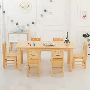 Kids Study Table Desk And Chair Children Wooden Kindergarten Preschool Playroom Activity Table Furniture 2021 Montessori Wooden