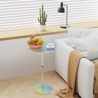 Table basse de console de hauteur réglable pliable en acrylique arc-en-ciel moderne en forme de fleur pour meubles de salon et de maison