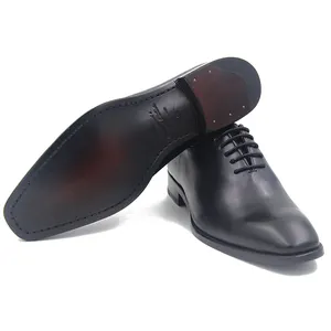 Goodyear Handmade Leather Shoes British Business Formal Wear Leather Sole Bridegroom Laces up Wedding Shoes Oxford Shoes