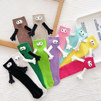 Chaussettes en coton côtelé blanc avec yeux 3D, couleurs unies, pour entrepôt d'expédition et fournisseurs de dropshipping – NOUVEAU