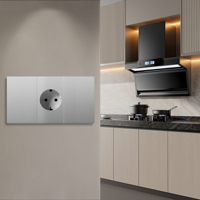 Prise murale double norme européenne avec ports USB et Type-C, durable, 10A, ignifuge, en PC, style allemand, installation facile