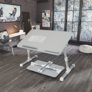 Table pour ordinateur portable Great Roc en métal et panneau PU, hauteur réglable, avec ventilateur de refroidissement, usage polyvalent - Product Image 3
