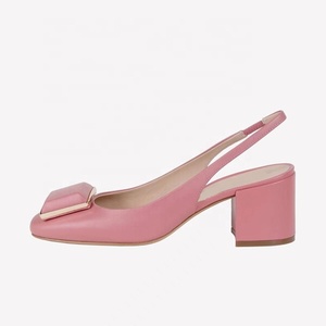 Women Low Chunky Heels Pumps Stretch Slingbacks <b>Shoes</b> Square Toe Office Lady Summer on Ornaments Sandals - Product Image 5