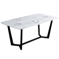 Table à manger rectangulaire en bois massif style italien moderne minimaliste avec chaises, mobilier de maison