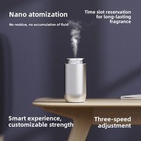 Diffuseur d'arômes électrique de luxe, mini, ultrasonique, de table, pour la maison, avec éclairage LED, en alliage d'aluminium, portable, pour voiture, huile essentielle, garantie 1 an