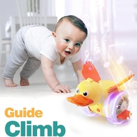Jouet éducatif pour bébé rampant, canard jaune en plastique, jouet robot musical lumineux qui danse et marche, apprentissage STEM pour tout-petits