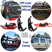 Support de fixation robuste réglable à dégagement rapide anti-vibration en métal et caoutchouc pour pelle et outils, pour porte-bagages de toit tout-terrain 4x4 UTV