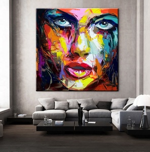 100% peint à la main <span class=keywords><strong>peinture</strong></span> à l'<span class=keywords><strong>huile</strong></span> visage Portrait abstrait toile <span class=keywords><strong>peinture</strong></span> à l'<span class=keywords><strong>huile</strong></span> Art photos - Product Image 3