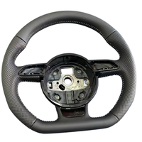 Volant en cuir à fond plat pour Audi A1 A3 A4 A5 A6 A7 A8 B7 B8 B9 B8.5 C6 C7 C8 S3 S4 S5 Q5 Q7 RS5 RS3 R8 TT TTRS