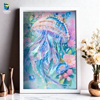 Peinture 3D de méduse de dessin animé de la marque STAR, faite à la main sur toile, imperméable, écologique, haute résolution, anti-UV, DIY