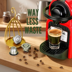 <span class=keywords><strong>Capsule</strong></span> de café <span class=keywords><strong>réutilisable</strong></span> pour <span class=keywords><strong>Nespresso</strong></span>, tasses à expresso <span class=keywords><strong>en</strong></span> acier inoxydable, <span class=keywords><strong>capsule</strong></span> de café rechargeable avec tamper, accessoires pour café - Product Image 4
