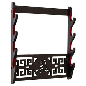 <span class=keywords><strong>Support</strong></span> <span class=keywords><strong>mural</strong></span> <span class=keywords><strong>pour</strong></span> épée-Porte-armes d'arts martiaux à 4 niveaux Présentoir de protection en polaire <span class=keywords><strong>Katana</strong></span> Wakizashi Tanto Wall - Product Image 1