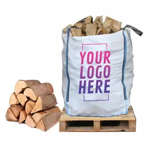 批发定制1000千克大透气Fibc行李袋1.5吨可重复使用通风柴火穿孔散装原木袋价格