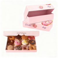 Logo personnalisé en gros matériau de qualité alimentaire beignet gaufre pâtisserie biscuit dessert boulangerie gâteau boîte d'emballage en papier