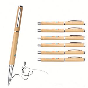 Stylos en bois et bambou écologiques personnalisés, stylos promotionnels en bois avec logo personnalisé, stylet en bambou avec étui, coffret cadeau - Product Image 2
