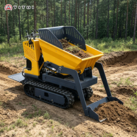 Mini-dumper à chenilles à prix d'usine avec capacité de chargement optionnelle de 1 tonne, pour le transport de matériaux de terrassement