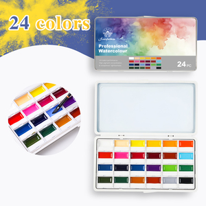 Ensemble de peinture <span class=keywords><strong>aquarelle</strong></span> professionnelle de 24 couleurs, logo personnalisé, marque privée, usine Fontainebleau - Product Image 2