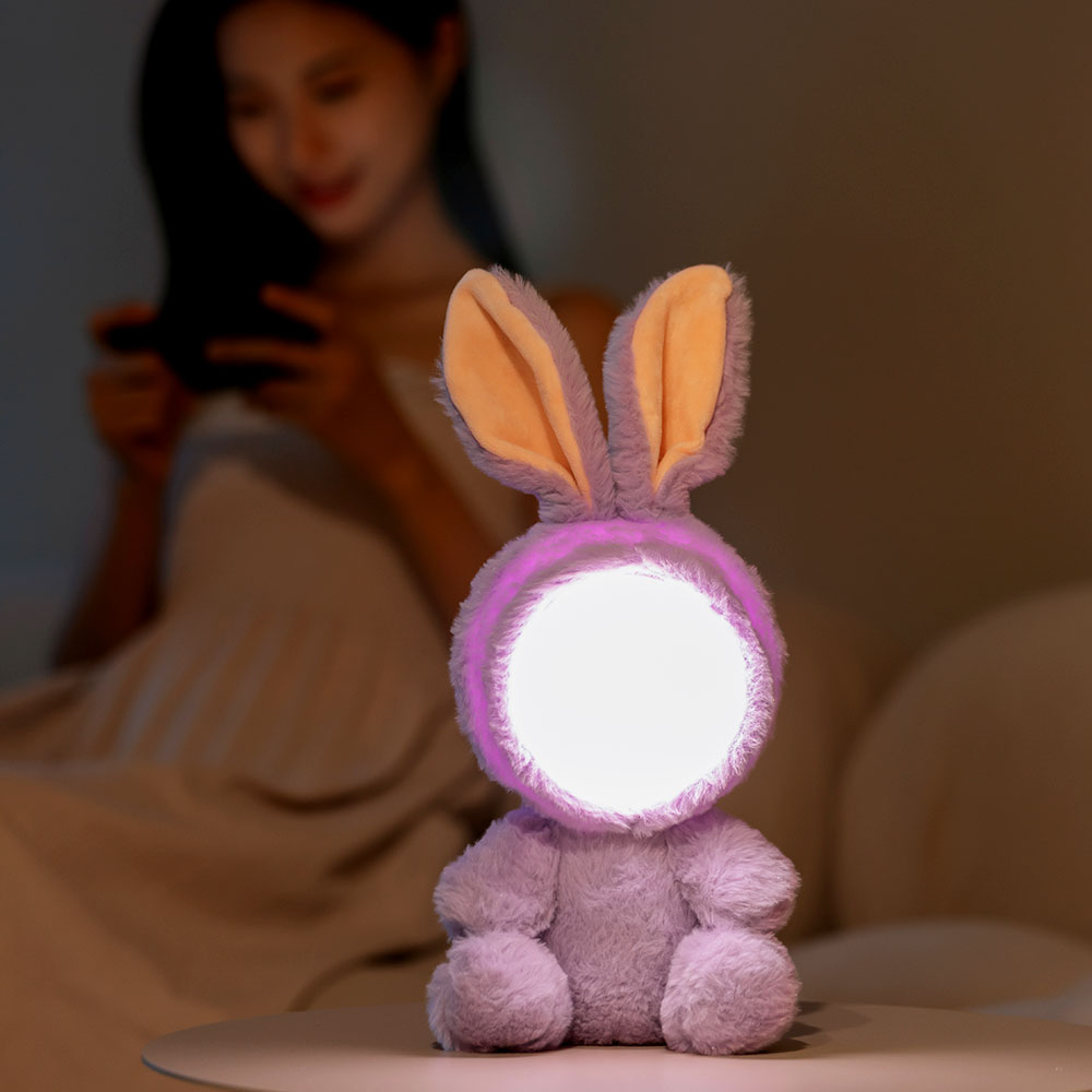 2021 new design rabbit musical baby stuffed plush animal toy night light