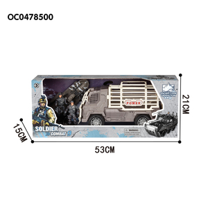 Jouets militaires en plastique pour hommes, assemblage de figurines, jouets militaires avec camion - Product Image 3