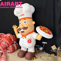 Décoration publicitaire gonflable Chef de cuisine de dessin animé, Personnage de chef pizzaiolo gonflable pour affichage