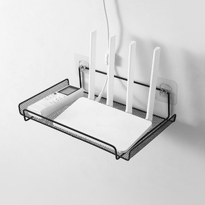 Wall Mounted Office Organizer Shelf Rectangle White And Black Hanging Storage For Desk Cable Management And Decorative Display - Product Image 2