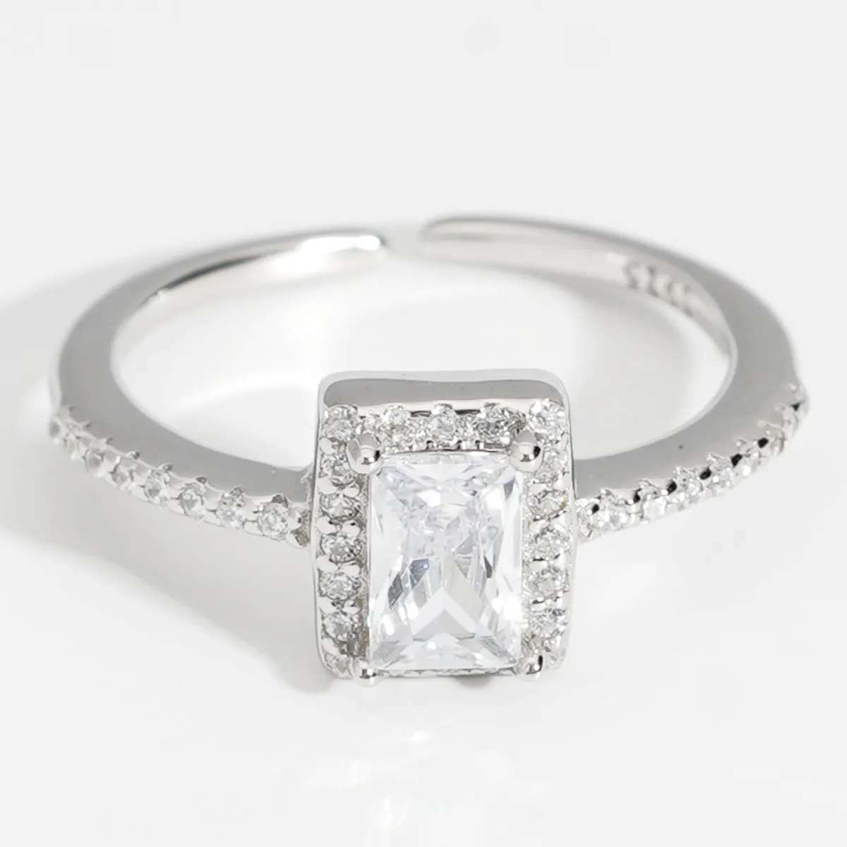 DQ8519R Plata de Ley 925, anillos de plata de Zirconia cúbica a la moda, joyería, anillo de circón para mujer, joyería fina