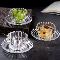 Nouvel ensemble de bols Lotus pour le commerce extérieur – Vaisselle de petit-déjeuner en verre résistant à la chaleur, design minimaliste, idéal pour les flocons d'avoine et les desserts