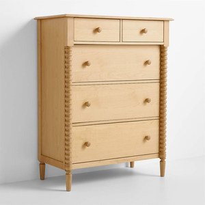 Cómoda de Almacenamiento de Cinco Cajones de Madera Maciza de Nogal Americano Estilo Francés con Rieles Silenciosos y Tiradores de Punto para <span class=keywords><strong>Muebles</strong></span> del Hogar - Product Image 5