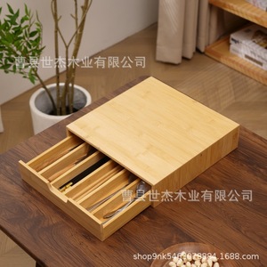 Bamboo <b>Storage</b> <b>Box</b> Rectangle 8cm High Desktop Organizer Office Use - Product Image 2