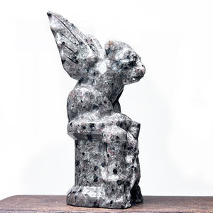 Piedra de llama natural tallada <span class=keywords><strong>Hell</strong></span> <span class=keywords><strong>Dog</strong></span> decoración personalizada del hogar - Product Image 2