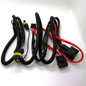 Customized H1 H3 H7 H11 9005 9006 HB4 Single Beam HID Xenon Extension Cable relay wiring harness for automobile motorcycle