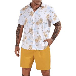 Ensemble assorti hawaïen pour homme FOXA, chemise à manches courtes et short à imprimé tropical, tenues de vacances - Product Image 4