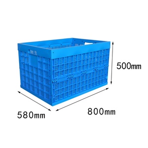 Lớn PP nhựa nestable PP lưới thị trường hộp có thể gập lại lưu trữ <span class=keywords><strong>Crate</strong></span> cho các loại trái cây rau rắn ráp Thùng - Product Image 4