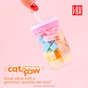Set di Gomme da Cancellare Luminose a Forma di Zampa di Gatto - Confezione Carina in Barattolo, Cancelleria Fluorescente per Feste di Bambini - Product Image 1