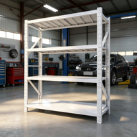 Étagère de stockage industrielle en acier, robuste, pour entrepôt, 4 niveaux, avec plateau en fil métallique, hauteur réglable