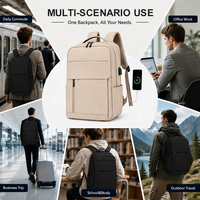 Sac à dos pour ordinateur portable homme/femme, design extensible, léger, résistant à l'eau, pour ordinateur portable 15,6 pouces