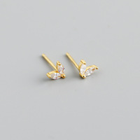 Boucles d'oreilles clous en argent sterling 925 avec zircon cubique, boucles d'oreilles en argent 925, boucles d'oreilles en zircon tendance pas chères pour femmes