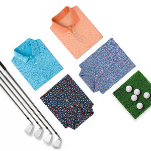 Chemises de golf pour hommes en maille performante avec logo personnalisé OEM 2025, impression par sublimation, tissu en spandex/polyester - Product Image 1