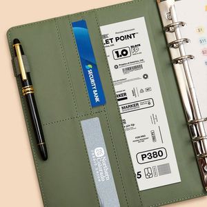 Custom Logo A5 Budget Binder with Cash Envelopes PU Leather Money Saving Planner with 100 Days Loose-<b>leaf</b> Binding for School Use - Product Image 5