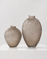 Lot de 2 Vases en Verre Côtelé pour Hydroponie – Durables, Modernes et Texturés – Idéaux pour la Maison, l'Hôtel, les Mariages et les Espaces de Vie